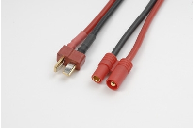G-Force RC - Power adapterkabel - Deans connector vrouw. <=> 3.5mm Gold connector - 14AWG Siliconen-kabel - 1 st